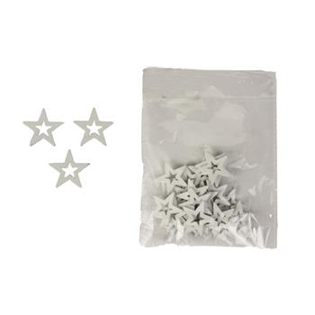 Přízdoba hvězda dřevo bílá 25ks