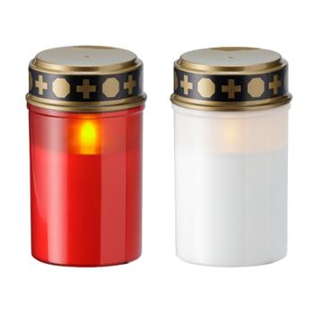 Svíčka hřbitovní s víčkem LED baterie mix 13cm