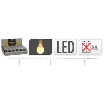 Řetěz svítící kuličky 10LED teplá bílá na baterie tranparentní