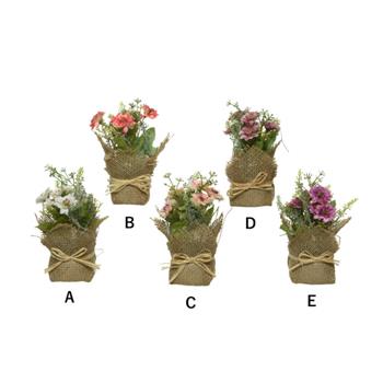 Kalanchoe hrnková umělá jutový obal mix 17cm