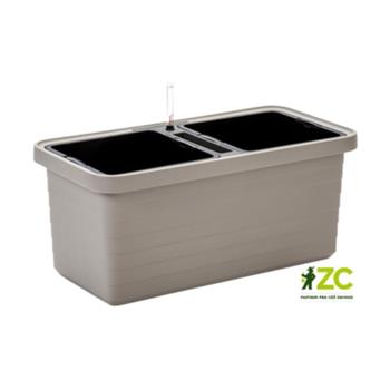Truhlík samozavlažovací BERBERIS DUO plast taupe 80cm