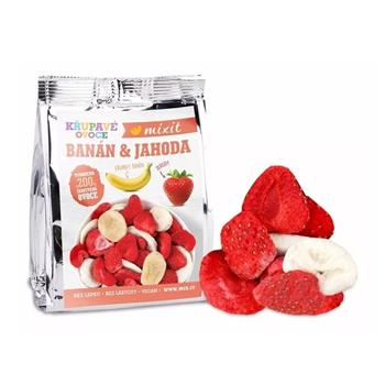 Mixit křupavé ovoce do kapsy Banán a Jahoda 23g