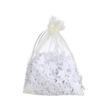 Posyp hvězdy sáček organza bílá 25g