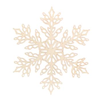 Ozdoba vločka dřevěná přírodní 9cm