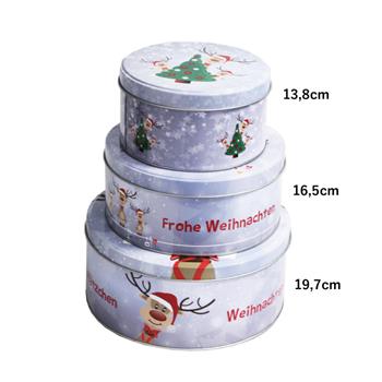 Plechová dóza na sušenky s vánočním motivem 16,5 cm