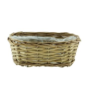 Truhlík ovál + igelit proutí sv.hnědá 21cm