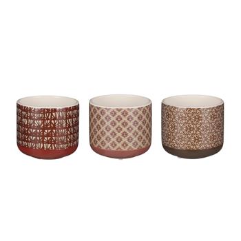 Obal kulatý dekor ornamenty keramika mix 12cm
