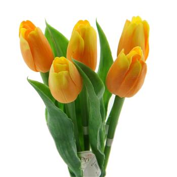 Tulipán řezaný umělý žluto-oranžový 40cm
