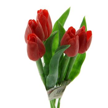 Tulipán řezaný umělý červený 40cm