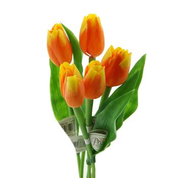 Tulipán řezaný umělý žluto-oranžový 40cm