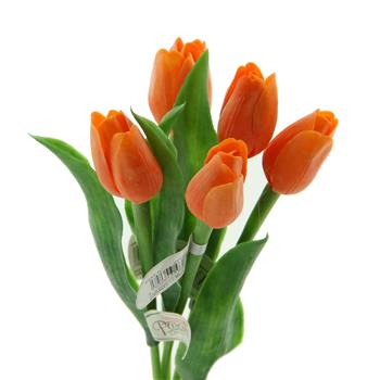 Tulipán řezaný umělý tm.oranžový 40cm