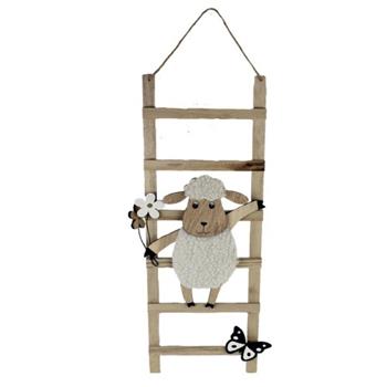 Ozdoba žebřík s ovcí, 56cm