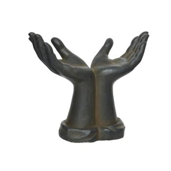Dekorace ruce polyresin antracit 36cm