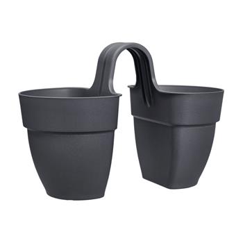 Květináč plastový ELHO Vibia Campana Flower Twin antracitový 21cm