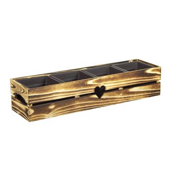 Truhlík hranatý BYLINKÁČ 4 s plastovou vložkou opalovaný 67cm