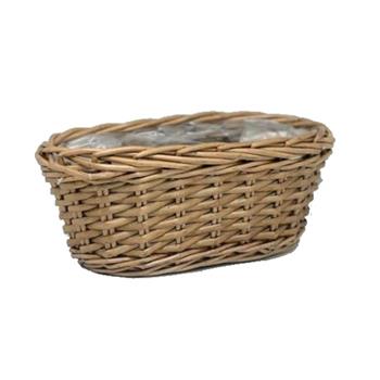 Truhlík oválný proutěný s igelitem hnědý 21cm