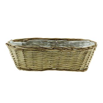 Truhlík ovál + igelit proutí hnědá 40cm