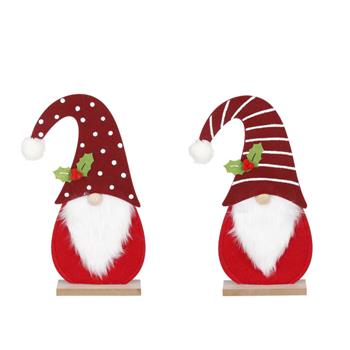 Santa dřevěný na podstavci  mix 23,5cm