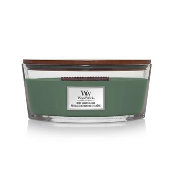 Svíčka WoodWick oválná Mint Leaves & Oak 453g