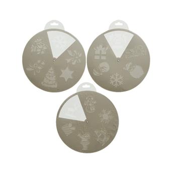 Vánoční okenní šablona kulatá 25cm