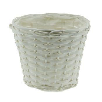 Obal kulatý proutěný s igelitem bílý 23cm