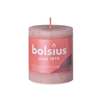 Svíčka válcová Bolsius  RUSTIC SHINE růžová 8cm