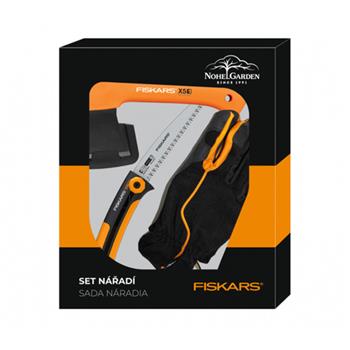 Set outdoor Fiskars - pilka + sekera + rukavice 3ks