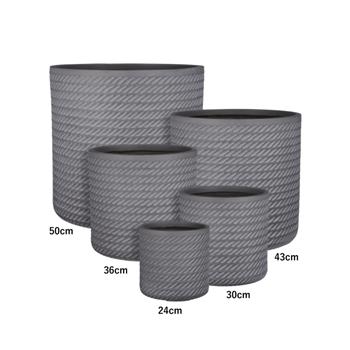 Květináč kulatý CORDA magnesium šedý 43cm