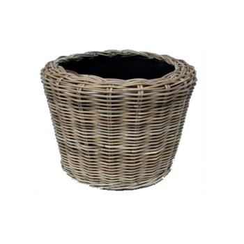Obal kulatý DRYPOT ratanový s plastovou vložkou šedý 54cm