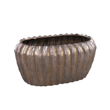 Obal oválný keramický BODI L žebrovaný bronzový 27,5cm