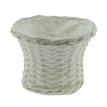 Obal kulatý proutěný s igelitem bílý 19cm