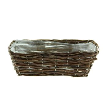 Truhlík hranatý proutěný s igelitem přírodní 33cm