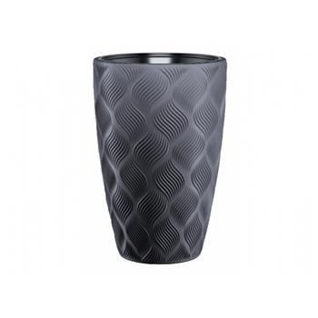 Obal kulatý plastový FLOW SLIM s vložkou lesklý antracitový 48cm