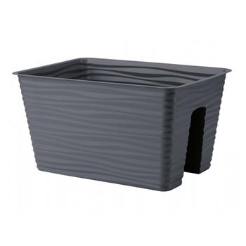 Truhlík na zábradlí plastový SAHARA antracitový 40cm