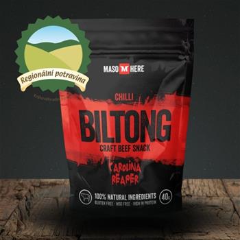 Maso sušené BILTONG hovězí Carolina Reaper 40g
