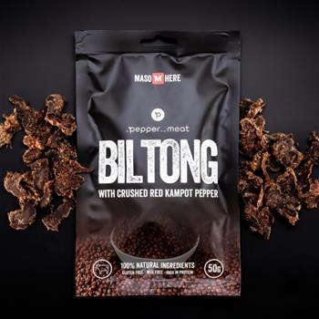 Maso sušené BILTONG hovězí Kampotský červený pepř 50g