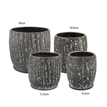 Obal kulatý s vložkou kovová patina černá 11,5cm