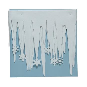 Okenní obruba plstěná rampouchy a vločky bílá 2m