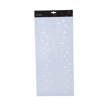 Šablona okenní plastová s hvězdami bílá 23x49cm