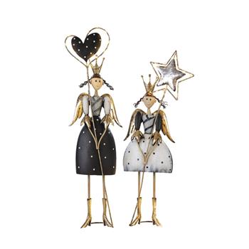 Kovový anděl JULE 88 cm s LED