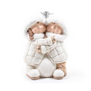 Stojan polyresinový na vánoční stromek děti LIVIO bílý 42cm