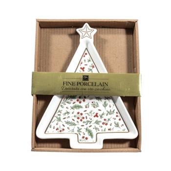 Tác servírovací porcelánový strom s listy 21cm