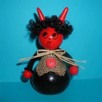 Čert ve vestě plastový červeno-černý 15cm