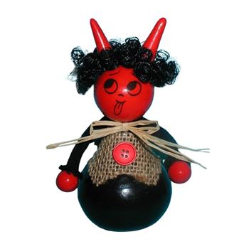 Čert ve vestě plastový červeno-černý 15cm