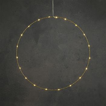Kruh svítící 20LED t.bílá, na baterie, zlatý 50cm