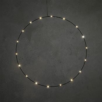 Kruh svítící 20LED t.bílá, na baterie, černý 50cm