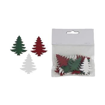 Přízdoba strom dřevený mix barev 12ks