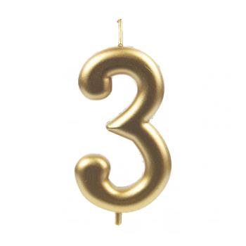 Dortová svíčka zlaté číslo 3