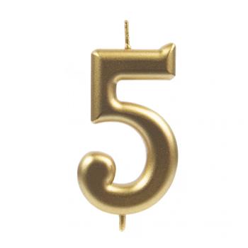 Dortová svíčka zlaté číslo 5