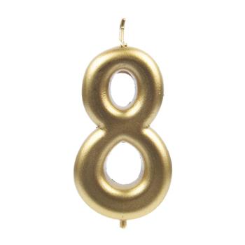 Dortová svíčka zlaté číslo 8